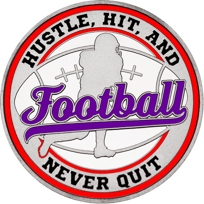 Purple "Football" with Red Outer Circular Borders